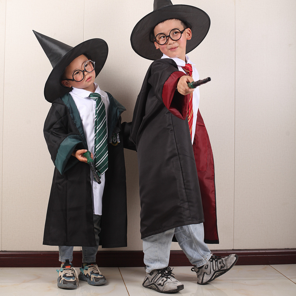 哈利波特魔法袍cosplay服装万圣节披风斗篷魔法袍儿童角色表演服