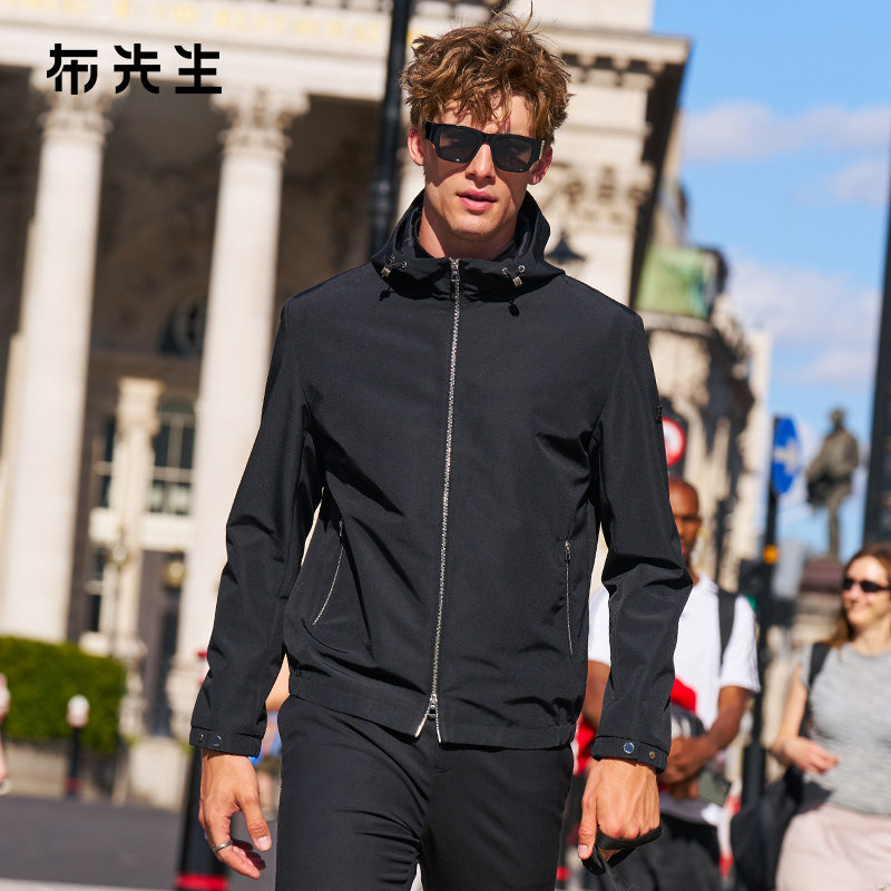布先生轻奢新款连帽外套男士秋冬上衣双拉链防风开衫长袖PT16793,男装,夹克,淘宝优惠券,粉丝福利购,淘宝优惠卷