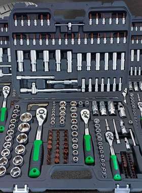 171pcs汽修工具组合棘轮扳手套筒组合适合多种维修场景方便快捷