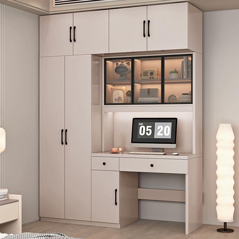 书桌衣柜简约一体小户型家用卧室电脑桌书架书柜组合儿童房写字台