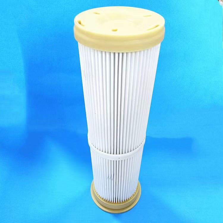 工业覆膜粉尘滤芯 净化器滤筒芯 斜插式除尘器滤筒