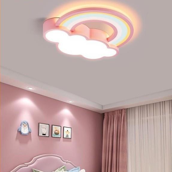 儿童房灯卧室灯吸顶灯卡通彩虹云朵简约现代男孩女孩公主房间灯具