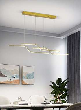 跨境智能家居LEDZ形线条吊灯创意个性大气现代简约卧室客厅吊灯