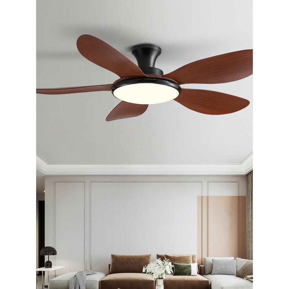 仿实木原木风静音大风力轻奢风扇灯吊扇灯卧室客厅餐厅一体家用