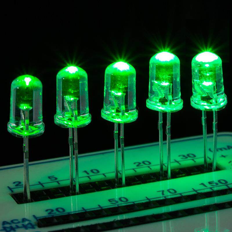 厂家直销F5灯珠5MM发光二极管灯珠直插式led灯珠绿光led交通灯珠