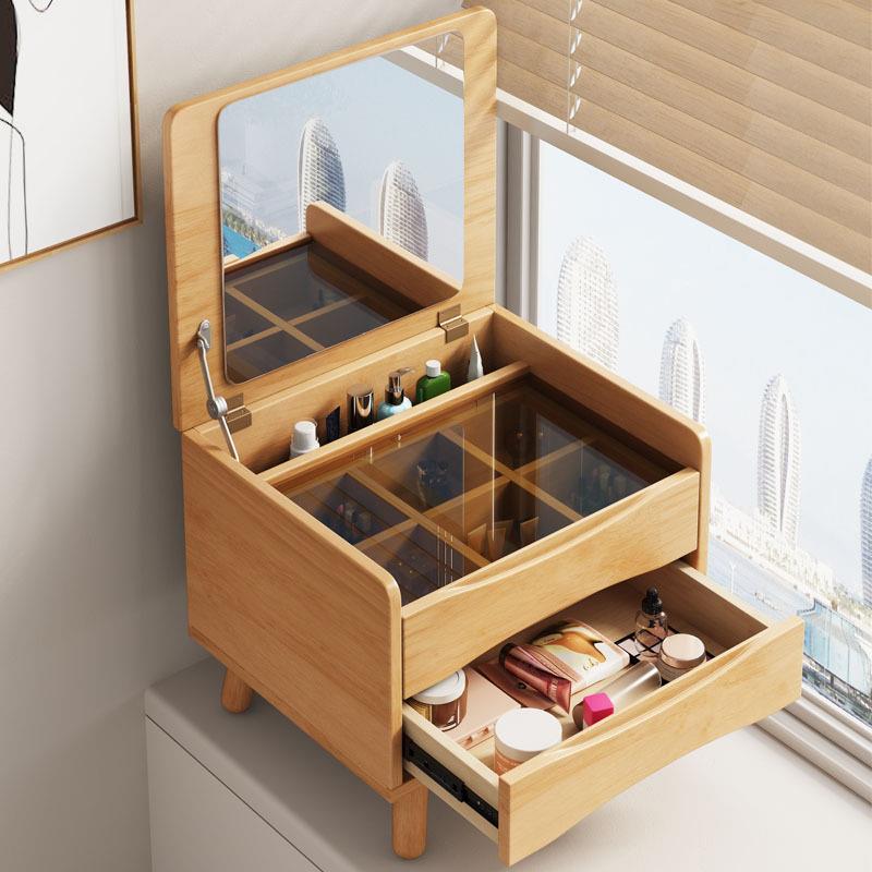 网红爆款妆台飘窗柜子实木收纳柜小户型化妆台床头柜妆台多功能柜