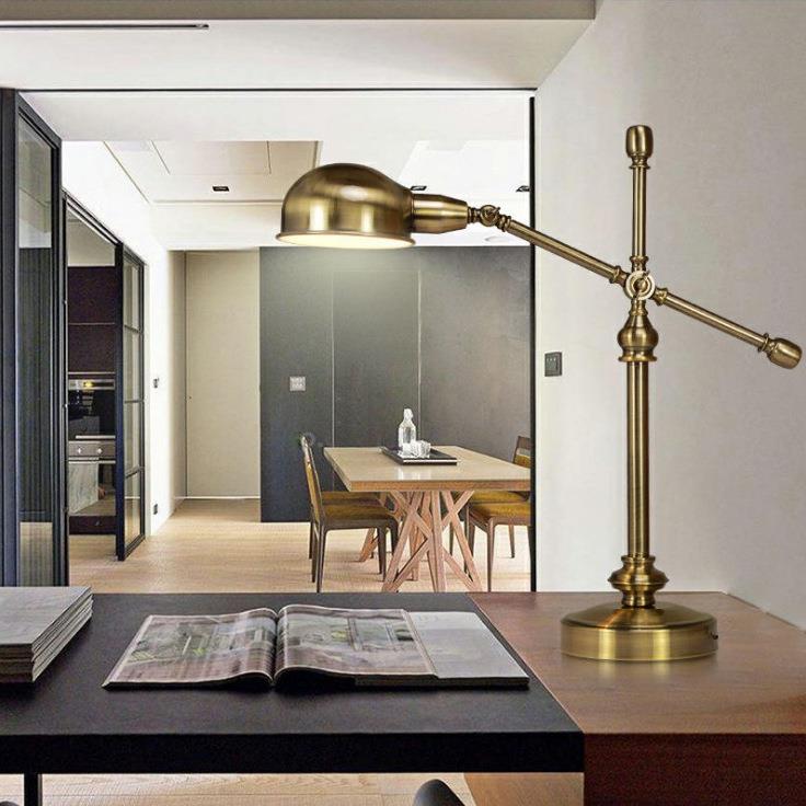 新款led护眼台灯美式铁艺折叠护眼台灯 学习阅读长臂护眼台灯