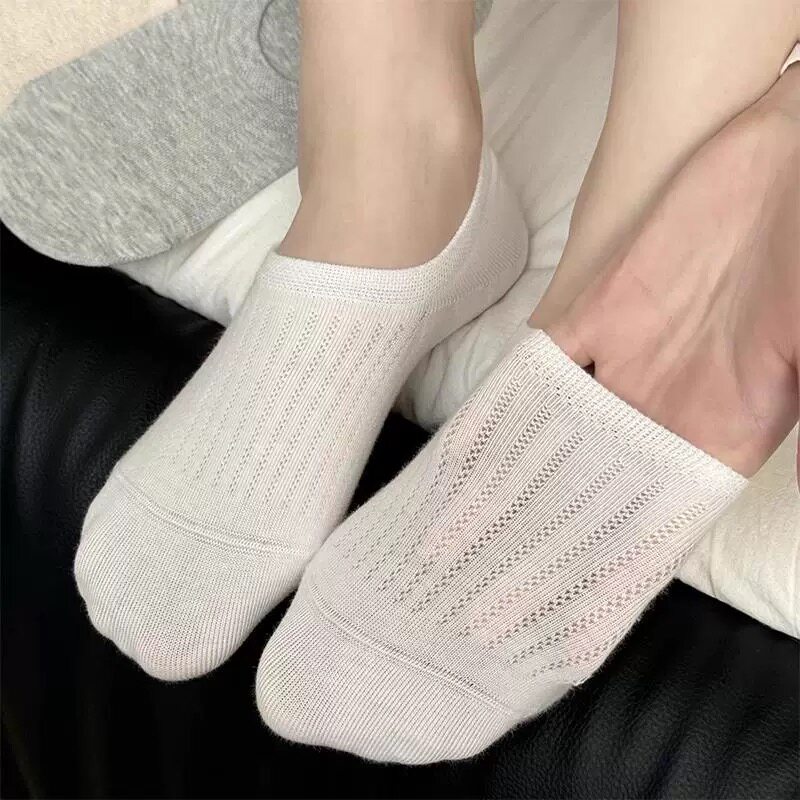 无骨网眼船袜女士防滑不掉跟透气夏季薄款棉浅口隐形袜子女款夏天