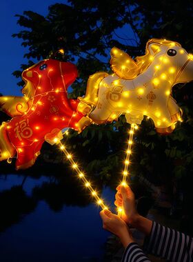 新年福马手持发光气球春节儿童游乐园商场礼品摆摊地推夜市气球