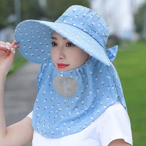 。防晒帽子女夏季面罩遮