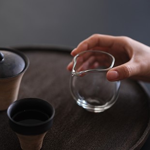 今井美智同款玻璃公道杯飞鸟款经典片口纯手工吹制日式茶海分茶器