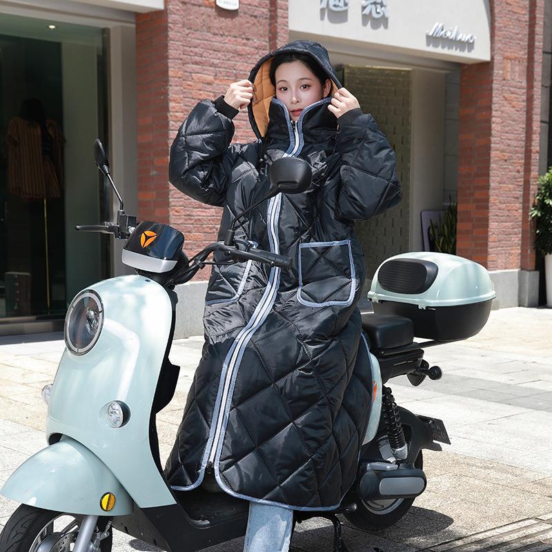电瓶车挡风衣冬季 防寒挡雨骑行摩托车保暖 电动车加厚加绒防风衣