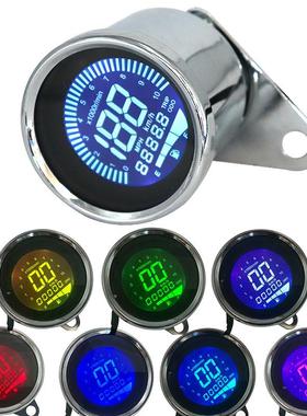 现货摩托车改装仪表12V摩托车7彩转速计里程表转速油量表