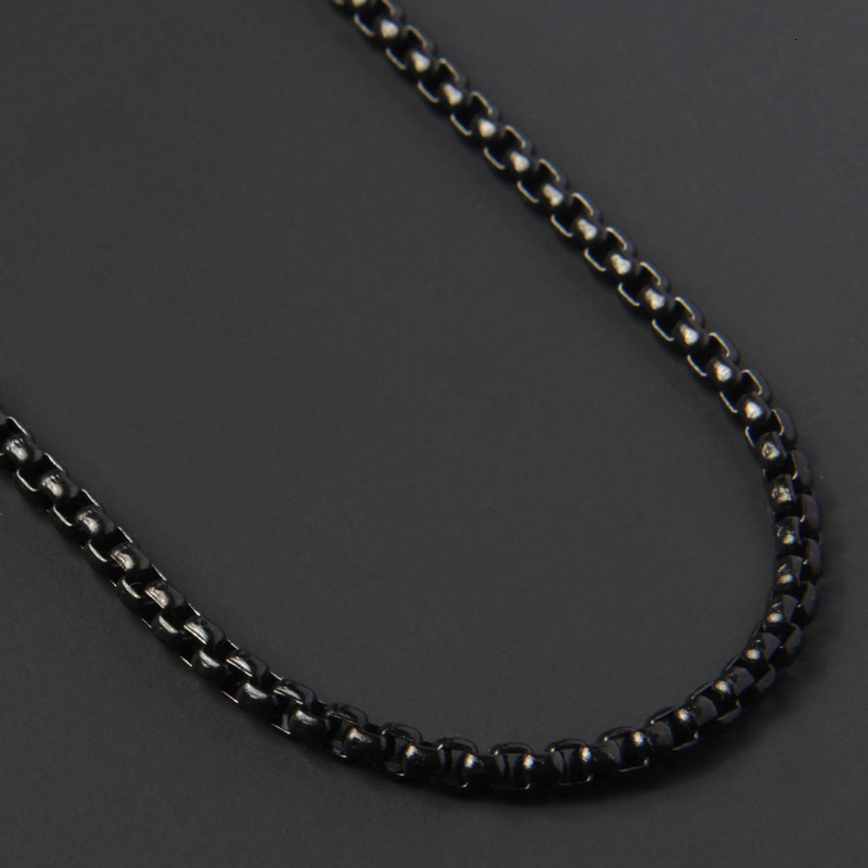 Simple Fashion Box Chains Necklace Men Titanium Steel Chain