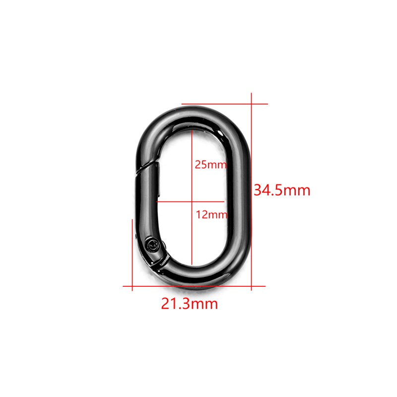 5Pcs/lot Metal Oval Ring Spring Clasps Openable Carabiner Ke