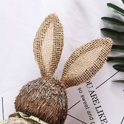 OOTDTY 12 Styles Cute Straw Rabbit Bunny Easter Decorations
