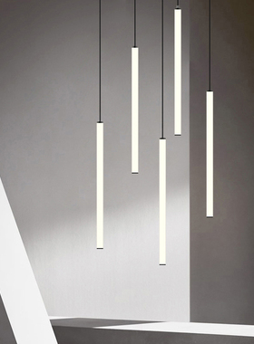 Modern front desk simple long tube chandelier restaurant hom