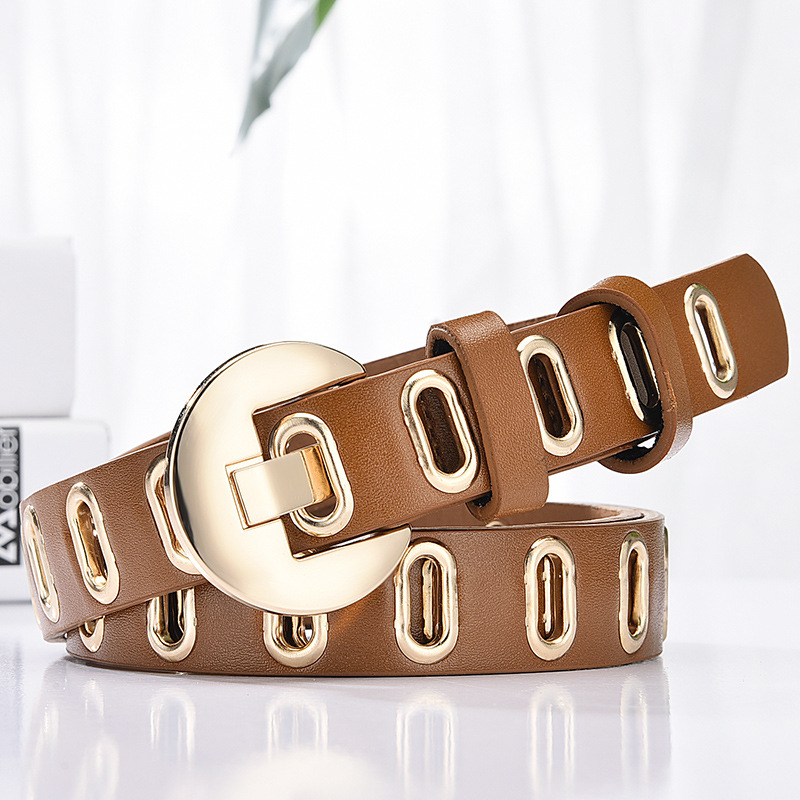 New Grunge Women Belt Adjustable Hole Grunge Punk Belts for