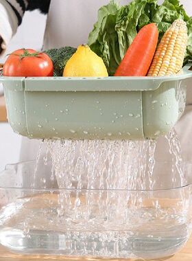 极速Fruit Plate Double Double-layer Design Freely Retractabl