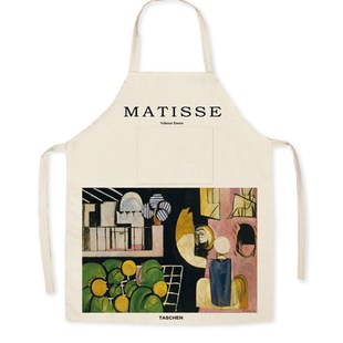 ins艺术复古油画抽象无袖 围裙印花防污家用工作美术生绘画马蒂斯