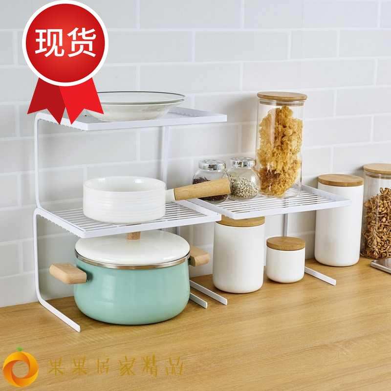 。厨房冰箱橱柜内部隔层分层置物架 柜v子收纳神器冰柜隔板台面锅