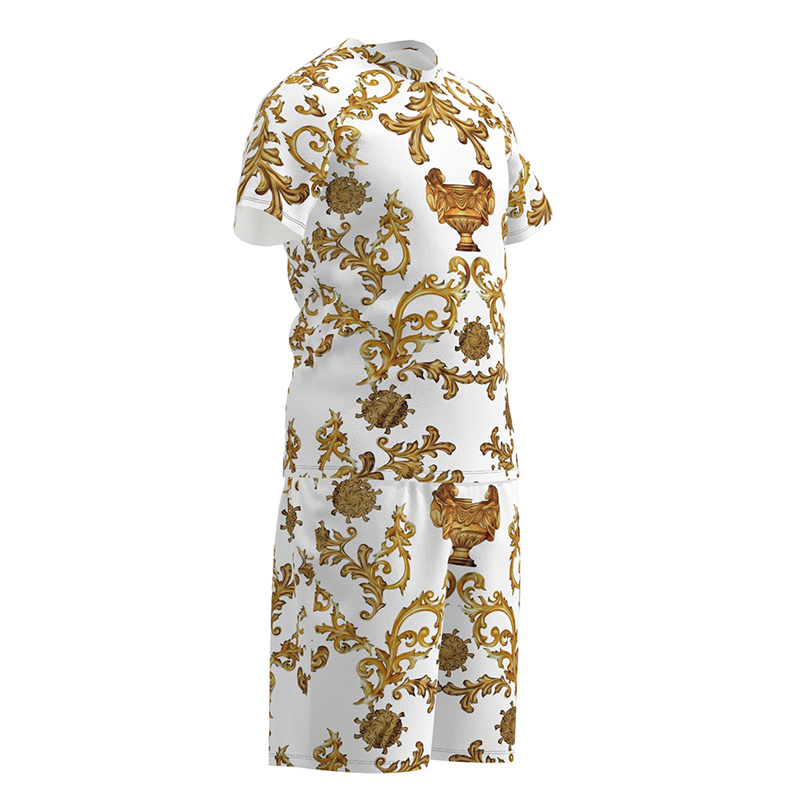 Retro Ethnic Style Men Clothing Summer Beach Casual Wear Reg