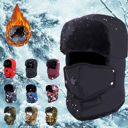 好货Windproof Warm Hat Winter Warm Bomber Hats Men Women Rus
