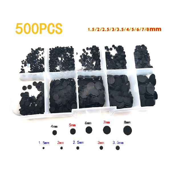 500pcs/box 1.5-8mm Different Sizes Conductive Rubber Pads