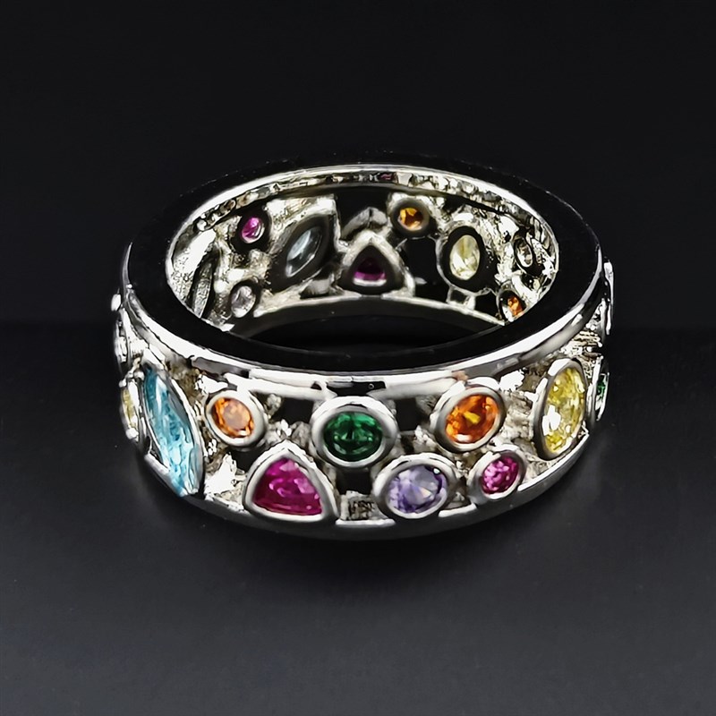 Exquisite Geometric Pattern Hollow Ring For Women Color Rhin