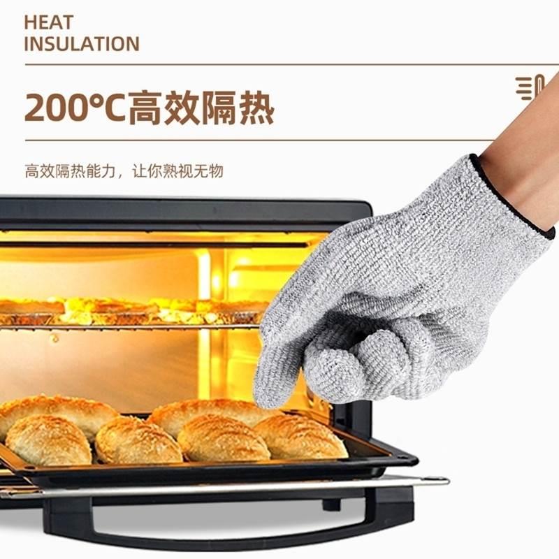 耐高温手套500度隔热防火五指300度防烫微波炉烤箱烘焙工业耐磨