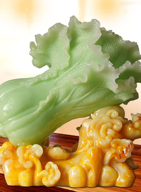 新款玉白菜小摆件客厅招财家居酒柜玄关电视柜装饰品店铺开业礼品