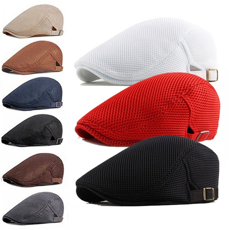 Summer Men Women Casual Beret Hat New Fashion Solid Color Fl