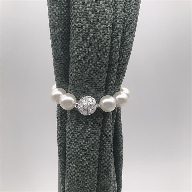 *流行窗帘扣环简约现代窗帘绑带ABS珍珠磁铁扣窗帘夹免打孔强吸