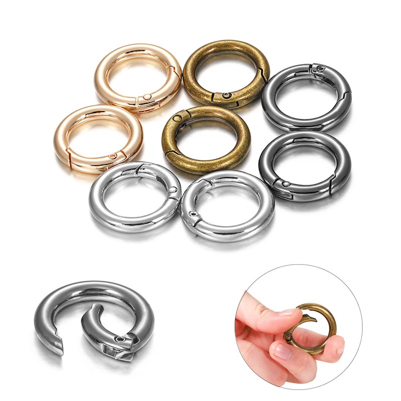 5Pcs/lot Metal O Ring Spring Clasps Openable Round Carabiner