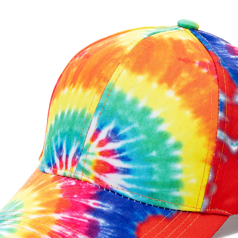 New Outdoor Casual Tie Dye Caps For Women Rainbow Colorful B