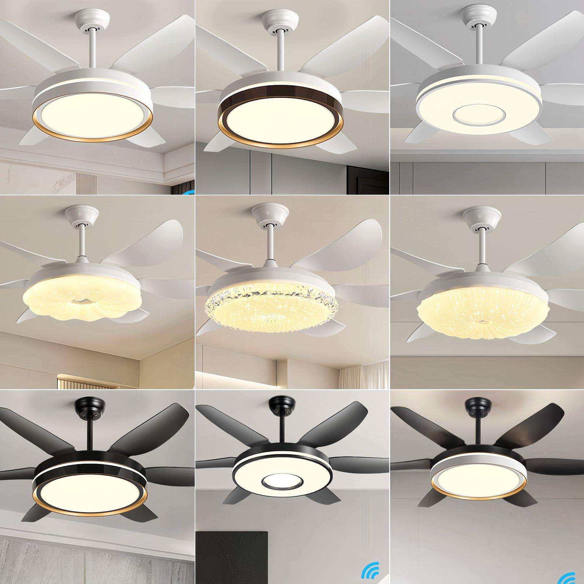 客厅餐厅吊扇灯新款风扇灯吸顶吊灯大尺寸带风扇一体全光谱电扇灯