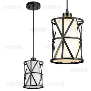 亚马逊新款 复古铁笼布罩室内楼阁农舍厨房走廊吊灯