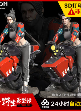 赛博朋克机车姐姐Brenda单轮摩托3D打印模型图纸 STL手办素材文件