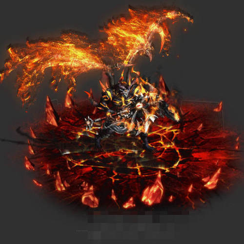 传奇boss怪物燃炎神魔八方向魔幻怪物自定义特效怪物PNG序列帧素