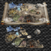 996 8个大陆板块 PNG 大陆传送卷轴一体特效 传奇UI素材