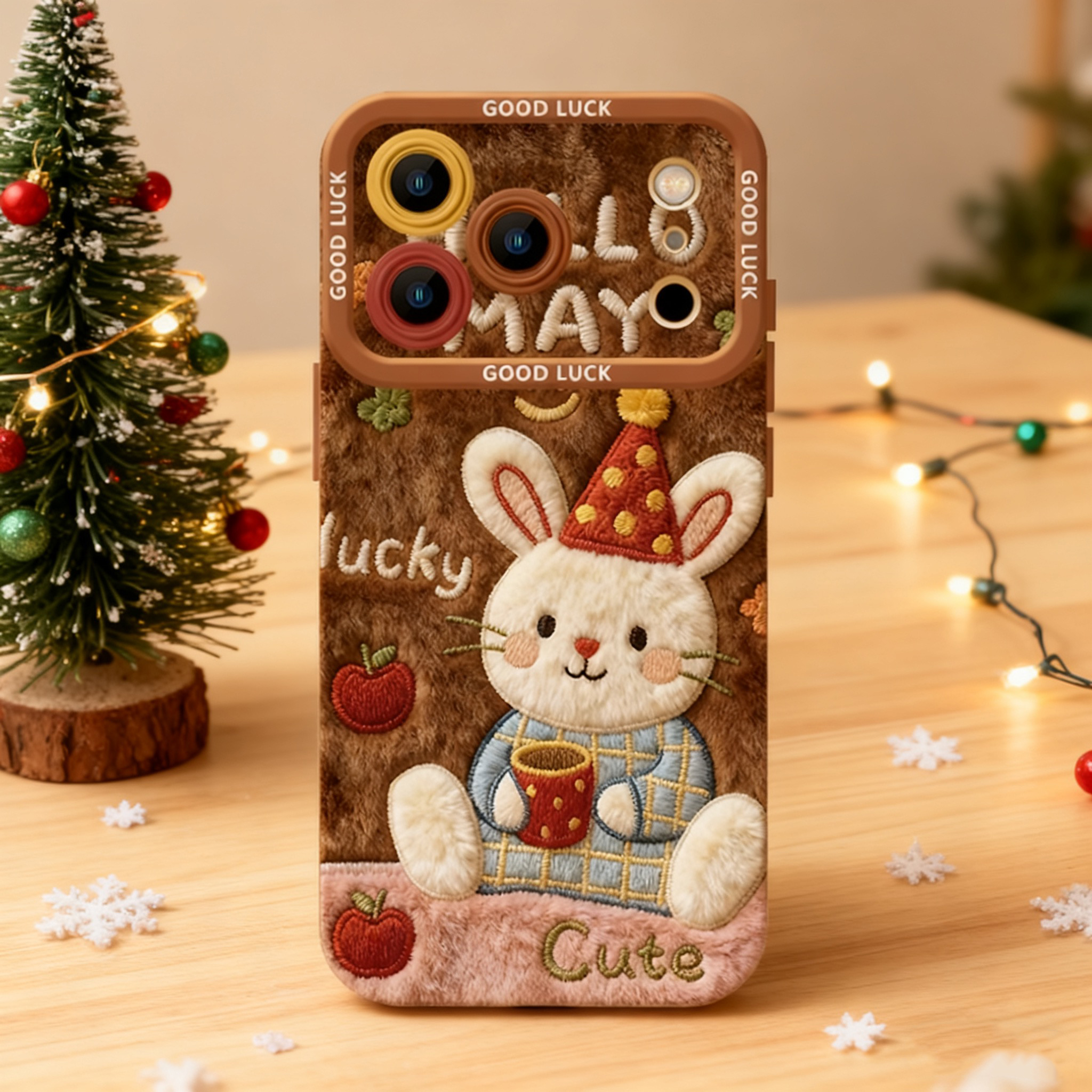 美拉德兔子手机壳苹果17适用iPhone16ProMax软壳防摔15/14保护套13秋冬氛围感圣诞款爆款可爱卡通外壳air全包