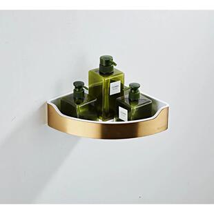 304不锈钢拉丝金+ABS树脂分体三角置物篮节约空间浴室置物架