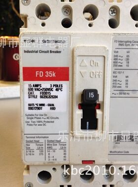 Cutler-Hammer塑壳断路器FD 35K FD3015 FD3050 FD3070  FD3100
