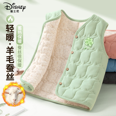 迪士尼女童保暖马甲2025新款秋冬