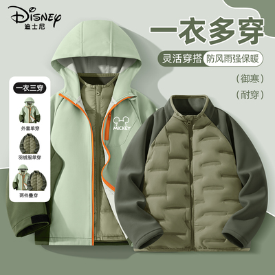 迪士尼男童冲锋衣外套羽绒内胆