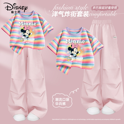 迪士尼女童套装夏季2026新款运动