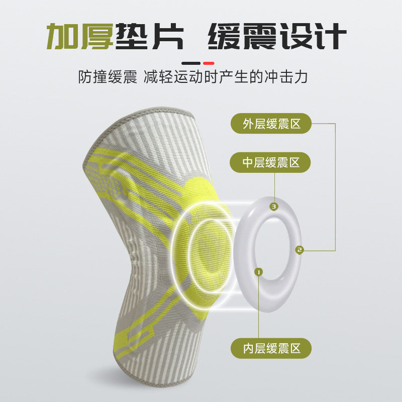 新款弹簧支撑护膝运动健身半月板加压护髌骨篮球跳绳运动护具