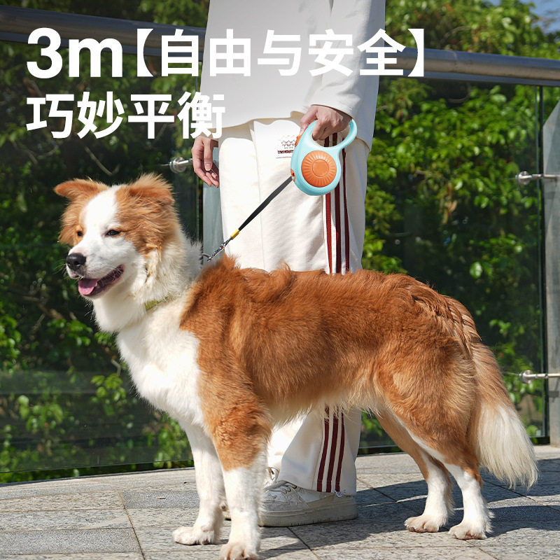 新款狗狗牵引绳自动伸缩遛狗绳泰迪金毛中大型犬防爆冲外出牵引绳