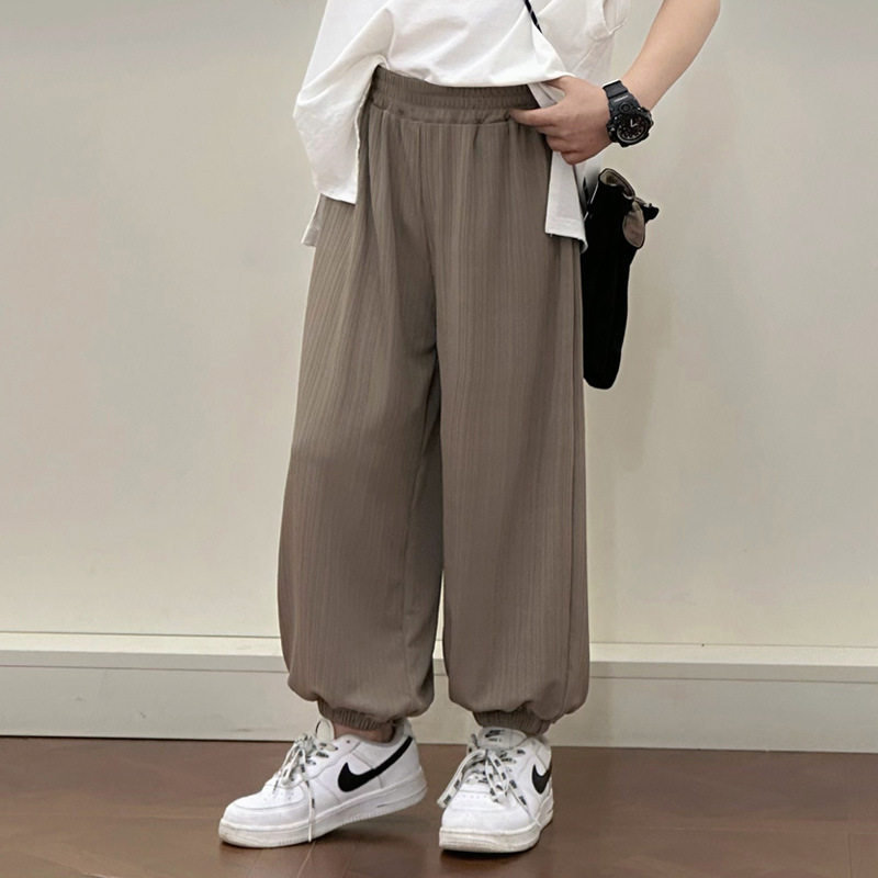 新款儿童冰丝防蚊裤夏季宽松长裤中大童韩版束口裤子男女童灯笼裤