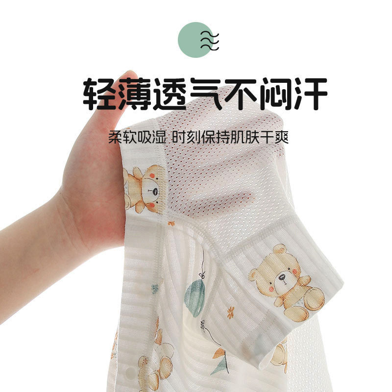 婴儿夏薄款短袖连体衣女童纯棉a类外出衣服新生男宝宝无骨空调服